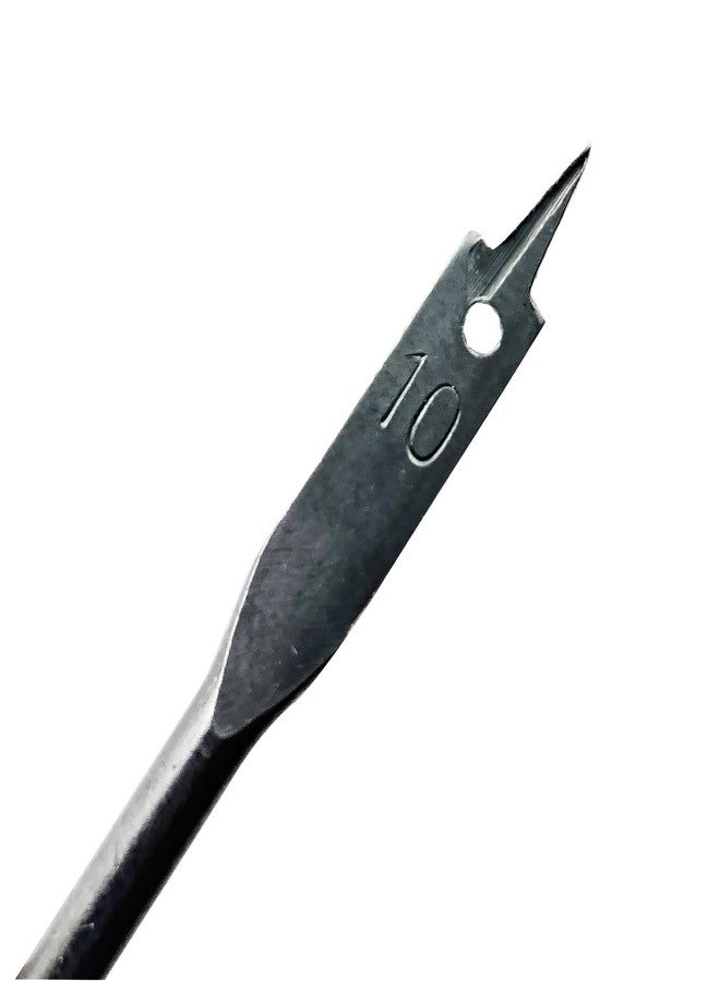 Self Lub Die Steel Flat Drill Bits for Wood, Spade Boring Drill Bits for Wood, Plastic, PVC - Durable Flat Drill Bits Set for DIY Projects (10mm) - Image 1